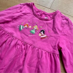 J. Khaki Dress Long Sleeve Pink Embroidered Princess Fairies Girls 4T